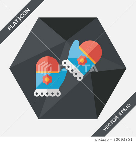 baby Gloves flat icon with long shadow,eps10 20093351