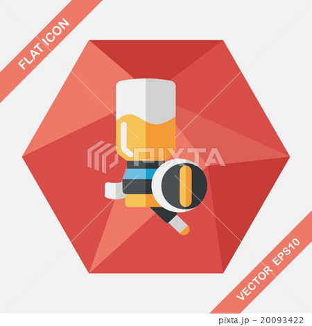 Pet water drinking flat icon with long shadow, eps10 20093422