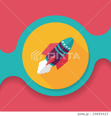 Spaceship flat icon with long shadow,eps10 20093423