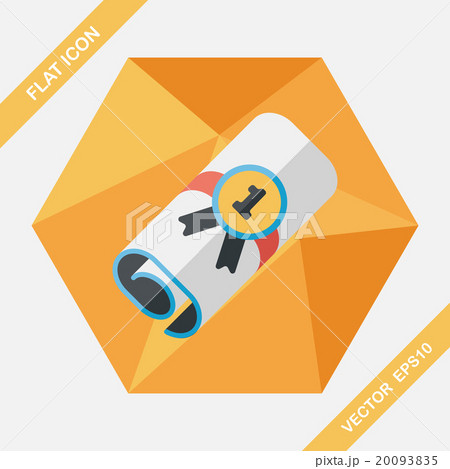 diploma flat icon with long shadow,eps10 20093835