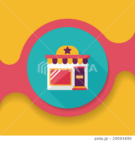 Building shop store flat icon with long shadow,eps10 20093890