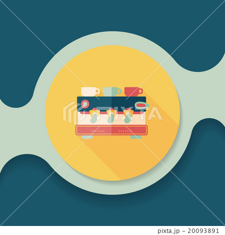 coffee machine flat icon with long shadow,eps10 20093891