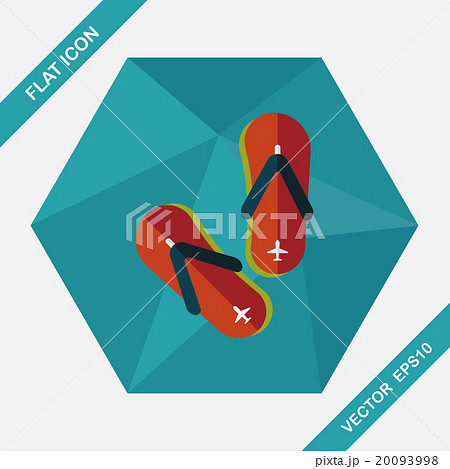 flip flop flat icon with long shadow 20093998