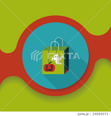 Halloween shopping bag flat icon with long shadow,eps10 Halloween shopping bag flat icon with long shadow,eps10 20094073