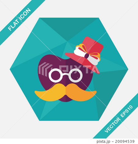 Valentine's Day love heart flat icon with long shadow,eps10 20094539