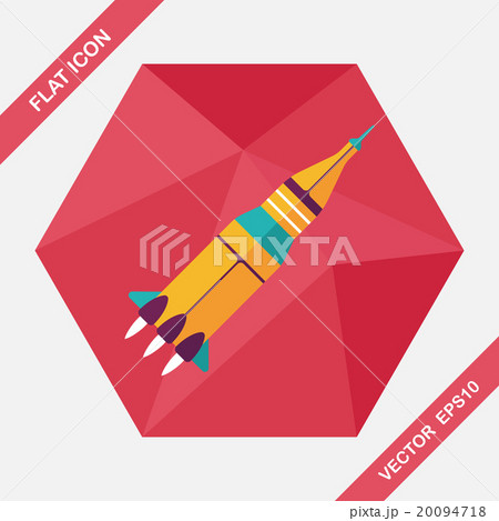 Space rocket flat icon with long shadow,eps10 20094718