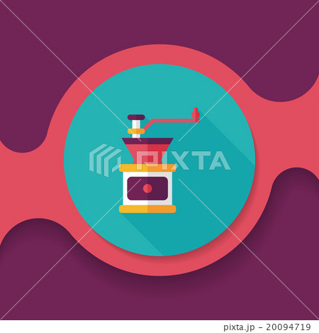 grinding coffee machine flat icon with long shadow,eps10 20094719