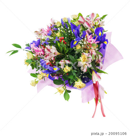 Bouquet of nerine, iris, alstroemeria, roses  20095106