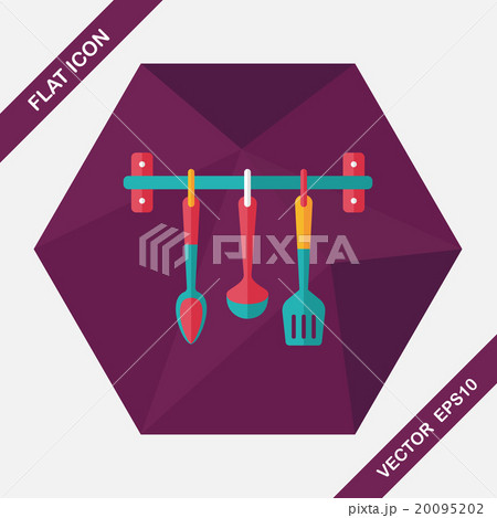 kitchenware spatula flat icon with long shadow,eps10 kitchenware spatula flat icon with long shadow,eps10 20095202