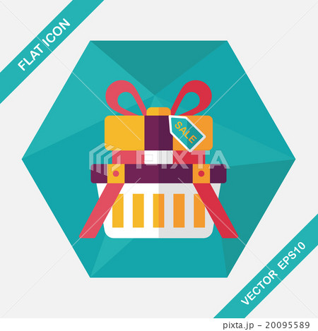 shopping present flat icon with long shadow,eps10 shopping present flat icon with long shadow,eps10 20095589