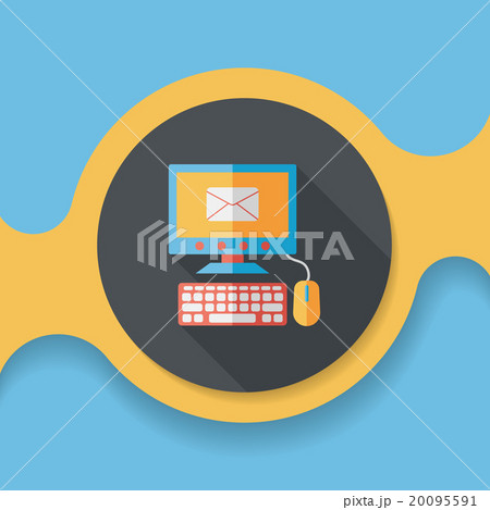 Computer flat icon with long shadow,eps10 Computer flat icon with long shadow,eps10 20095591