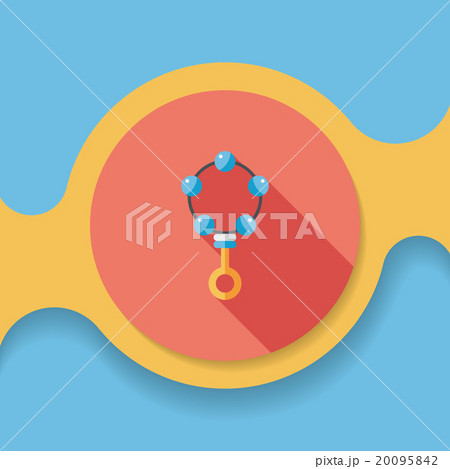 baby rattle flat icon with long shadow,eps10 baby rattle flat icon with long shadow,eps10 20095842