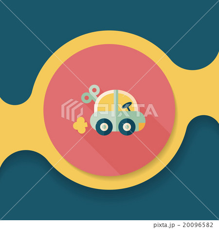 toy car flat icon with long shadow,eps10 20096582