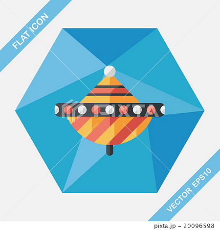 peg top flat icon with long shadow,eps10のイラスト素材 [20096598] - PIXTA