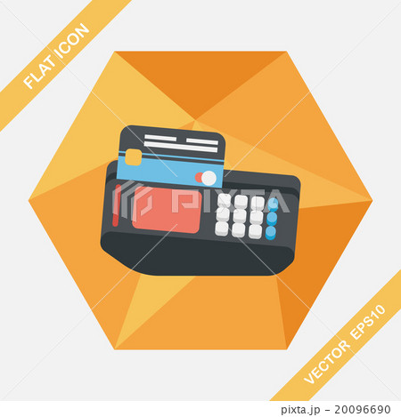 Shopping credit card machine flat icon with long shadow,eps10 Shopping credit card machine flat icon with long shadow,eps10 20096690