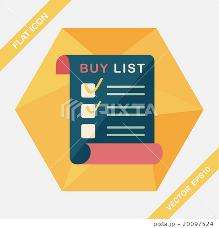 shopping list flat icon with long shadow,eps10 20097524