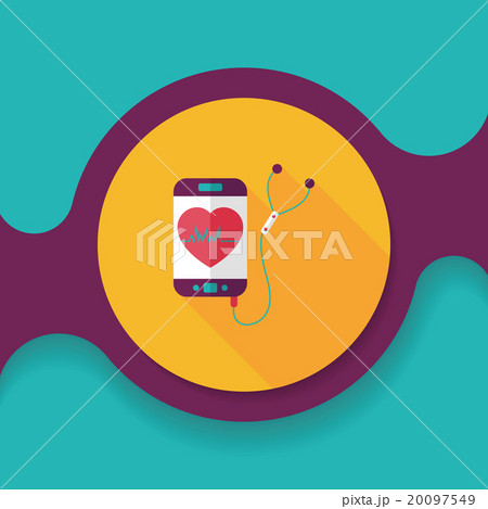 heart rate sport equipment flat icon with long shadow,eps10 20097549