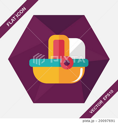 baby cradle bed flat icon with long shadow,eps10 20097691