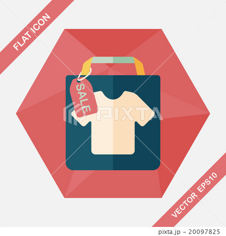 shopping paper bag flat icon with long shadow,eps10. 20097825