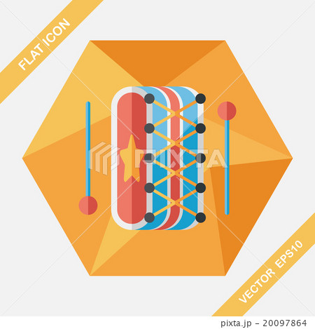 drum flat icon with long shadow,eps10 20097864