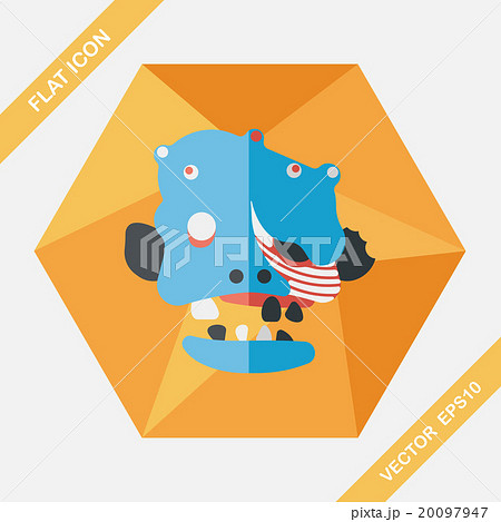 Halloween zombie flat icon with long shadow,eps10 20097947