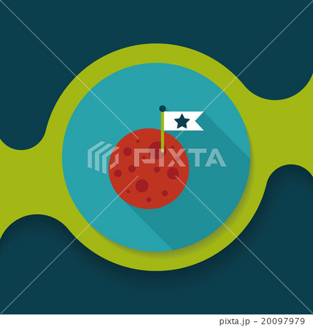 Space moon flat icon with long shadow,eps10 20097979