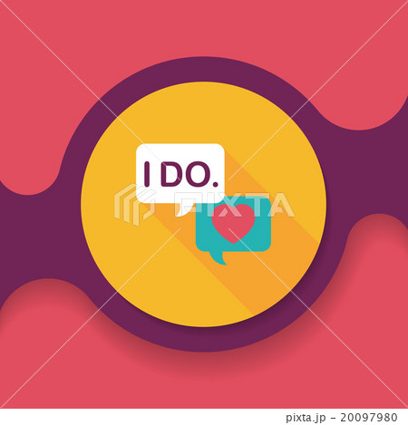 wedding yes i do words flat icon with long shadow,eps10 20097980