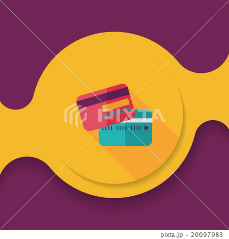 credit card flat icon with long shadow 20097983
