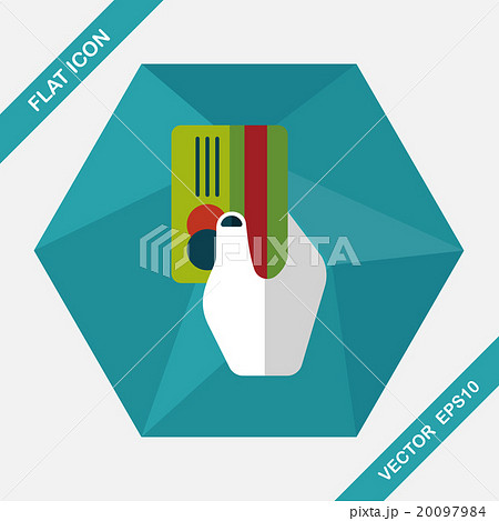 shopping credit card flat icon with long shadow,eps10 20097984