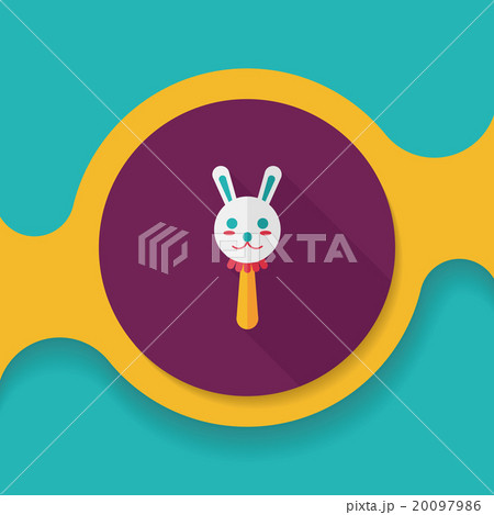 baby rattle flat icon with long shadow,eps10 baby rattle flat icon with long shadow,eps10 20097986