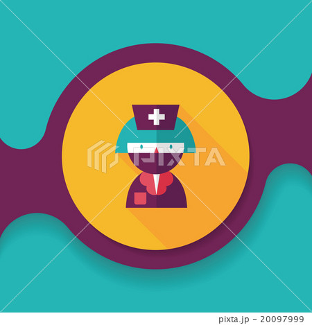 Medicine nurses flat icon with long shadow 20097999