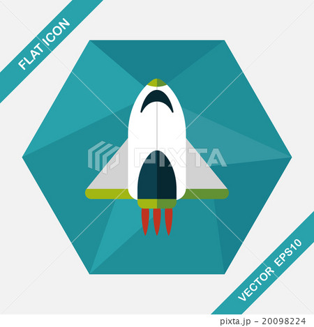 Spaceship flat icon with long shadow,eps10 Spaceship flat icon with long shadow,eps10 20098224
