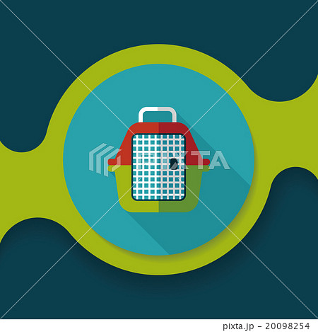 Pet travel cage flat icon with long shadow,eps10 20098254