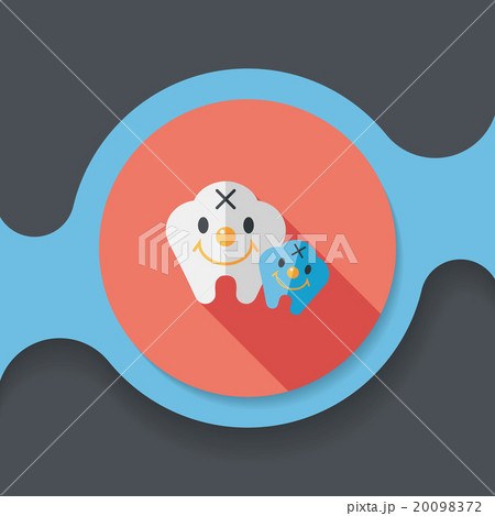 Tooth flat style icon with long shadow,eps10 Tooth flat style icon with long shadow,eps10 20098372