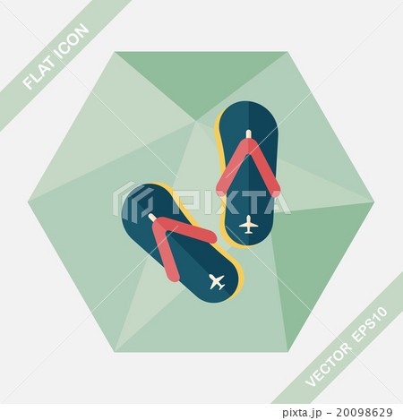 flip flop flat icon with long shadow 20098629