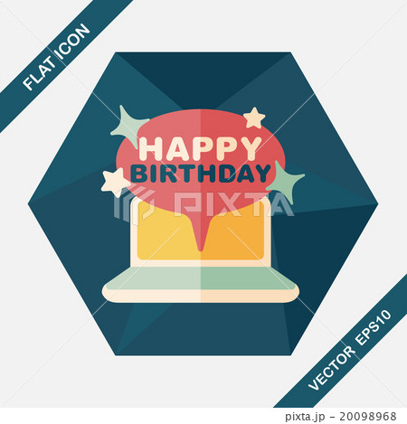 computer birthday message flat icon with long shadow,eps10 computer birthday message flat icon with long shadow,eps10 20098968