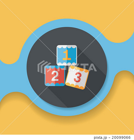 123 blocks flat icon with long shadow,eps10のイラスト素材 [20099066] - PIXTA
