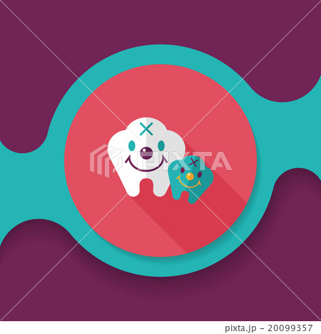 Tooth flat style icon with long shadow,eps10 20099357