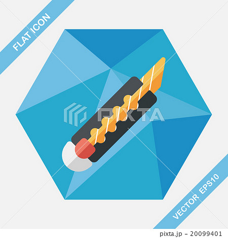 Utility knife flat icon with long shadow,eps10のイラスト素材 [20099401] - PIXTA