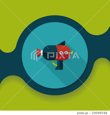 Water Gun flat icon with long shadow 20099588
