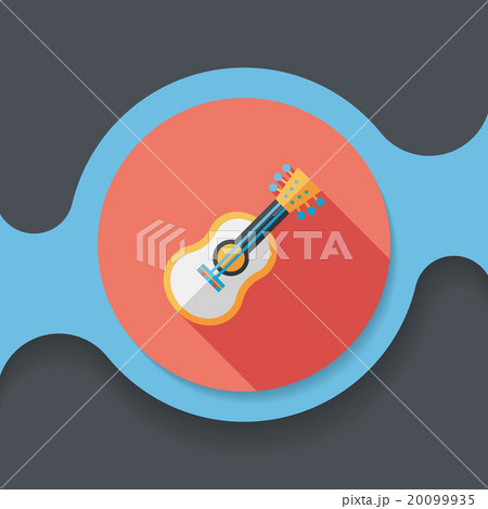 guitar flat icon with long shadow guitar flat icon with long shadow 20099935
