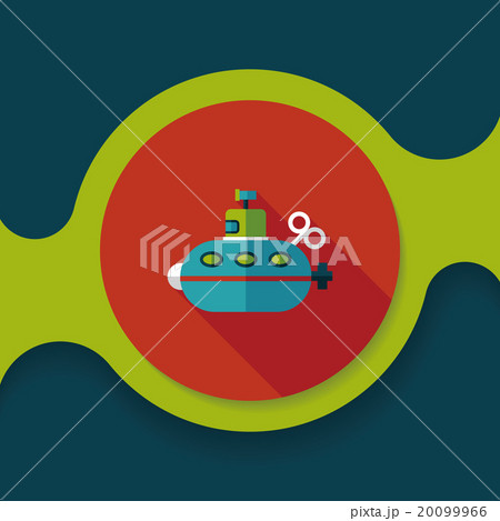 Submarine flat icon with long shadow,eps10 Submarine flat icon with long shadow,eps10 20099966