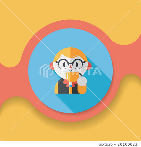man drinking coffee flat icon with long shadow,eps10 20100023