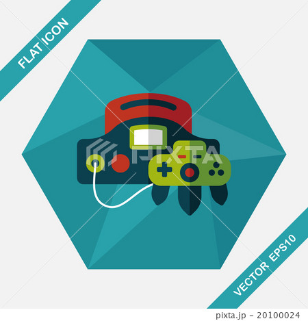 Handheld game consoles flat icon with long shadow,eps10 20100024