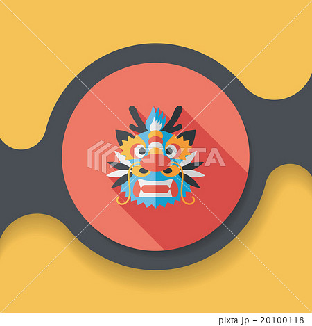 Chinese New Year flat icon with long shadow,eps10,The dragon and 20100118