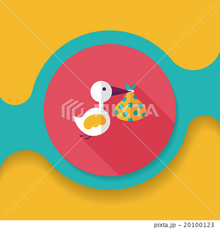 bird and baby flat icon with long shadow,eps10 20100123