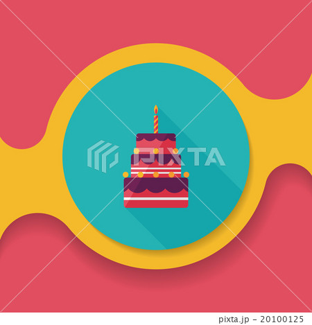 birthday cake flat icon with long shadow,eps10 20100125