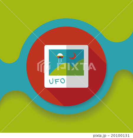 Space UFO photo flat icon with long shadow, eps10 20100131