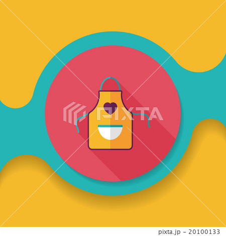 kitchenware apron flat icon with long shadow,eps10 kitchenware apron flat icon with long shadow,eps10 20100133