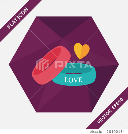 Valentine's Day couple bracelet flat icon with long shadow,eps10 20100134